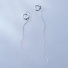 Dos Boucles D'oreilles MloveAcc 925 En Argent Sterling Zircon Longue Chaîne Avec Clip Pour Femmes Bijoux De Luxe Dubaï Bijoux Collier