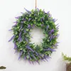 Fleurs décoratives 46 cm Fake Simulation Green Grass Ring Supplies Supplies Props Decoration Porte décor mur