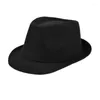 Berets cowboy voelde kleine rand hoed Britain -stijl heer fedora kerstcosplay jazz casual accessoires 3xua