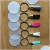 Party Favor 4cm Keychains Fashion Transparent Acrylic Circar Key Buckles Suede Tassel Keyring Highly Quality Knapsack 2 45TW G2 Drop Dhyub