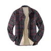 Mode fleece gitter skjorta jackor för män enkelbröst hip hop high streetwear långärmad lös tröjor rockar ins stil ytterkläder j1780-t