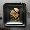 Dinnerware Sets Western Plate Household Creative Black Frosted Square Dish Japanese Gilt Edged Dishes