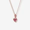 Pendant Necklaces Pan-Style S925 Sterling Silver Valentine's Day Necklace Love Heart Princess Women's Jewelry Charm Accessories Rose Gold Fashion G230202