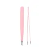 Kompakta speglar Eyebrow Tools Stencils Pink/Black Color Tweezer Hair Beauty Slant Puller Rostfritt stål Eye Brow Clips Makeup Tool