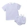 Kledingsets 2023 Babyjongen Korte mouw Top shorts Linnen Coole zomer geboren kinderen Kleding Outfit overalls For Kids