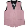 Gilets pour hommes Barry.Wang Mens Pink Plaid Gilet Blend Collier sur mesure Col V 3 Poche Check Gilet Cravate Set Formel Loisirs MD-2301 230202