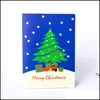 Autre 8 Pcs/Lot Carte de Noël Bonhomme de Neige Père Noël Voeux Avec Enveloppe Mini Merci Année Cartes-Cadeaux Drop Delivery Bijoux Packa Otmwh