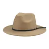 Beretten Fedoras Hoeden Solid groen Zwart Beige brede riem Panama Modieuze klassieke Outdoor Women Sombrero Vaquero Rosado