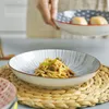 Pratos de 8 polegadas de profundidade prato de jantar de mesa cerâmica porcelana redonda forma de arroz pão manteiga de sobremesa de macarrão salada
