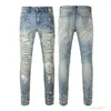 Herenjeans Designerjeans Hiphop Mode Ritsgat Wassen Jean Retro Gescheurd Vouwstiksel Ontwerp Motorrijden Cool Slank