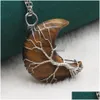 Подвесные ожерелья Moon Stone Natural Gemstone Wire стиль для девочек Удачи ювелирные изделия Любовь Желание Подарки доставка подвески Dhiqa