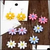 Dungle Chandelier Daisy Çiçek Akrilik Küpeler Büyük Damla Küpe Moda Modaya Düzenli Tatlı Sevimli Takı Kadınlar için Toptan Teslimat OTYRI