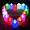 Arts Et Artisanat 3.5X4.5 Cm Led Bougies Chauffe-Plat Lumière Sans Flamme À Piles De Mariage Fête D'anniversaire Décoration De Noël 50L Dhpk8