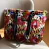 Style de peinture à l'huile sac fourre-tout en peluche femmes sac à main de haute qualité hiver dames épaule s marque main dame Shopping 230202