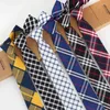 Bow Ties 2023 Arrivals High Quality Men's Fashion 6CM Slim Navy Blue Striped Neck Tie Formal Business Meeting For Men Wirh Gift Box