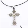 Pendant Necklaces Brass Cross Necklace Factory Outlets Decoration Vintage Charm Adjustable Available Drop Delivery Jewelry Pendants Dhbj9