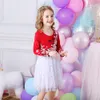 Robes de fille VIKITA Enfants Princesse Fête D'anniversaire Enfants Coeur Cerf Casual Tout-petits Paillettes Vestidos Filles Année Vêtements 230202