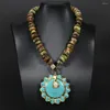 Hangende kettingen guaiguai sieraden echte edelstenen stenen groene groeilten demantoïden plak nugget ketting turquoises parel verharde zonnebloem charmes