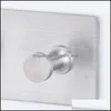 Bathroom Shelves Shees Hole Ttype Double Hook 304 Stainless Steel Wiper Accessories Household Kitchen Sticky Wholesale Drop Delivery Dhqce