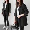 Damenanzüge Blazer Frauen schwarzer Anzug Blazer Bürojacke Damen zugeschnitten übergroß