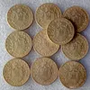Quality High Sets(1862-1870)-A-B Coin Full 10pcs FRANCS Of 20 Gold NAPOLEON COPY Made BEAUTIFUL COIN FRANCE Brass-Plated Pmcwu