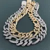 Pendanthalsband 19mm Custom Hip Hop Figaro Chain Halsband Rostfritt stål Guldpläterade smycken för män