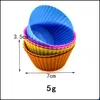 Cupcake Sile Cake Mold Round -formad Muffin Baking M￶gel K￶k K￶k Matlagning Bakeware Maker Diy Decorating Tools Drop Delivery Home Dnhn9a