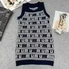 Summer wool sweater women short-sleeved tshirt letter embroidery knitwear miu designer sweaters womens sports shirt Fashion T-shirt