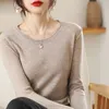 Kadın Sweaters 2023 Bahar Merino Yün Örme Süveter Kadın Yüksek Kaliteli O yaka kazak Kadın İnce Moda Giysileri Kızlar Tops