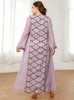 Etnische kleding Big Size Muslim Midden -Oosten Arabisch Pink Dagelijkse feest Dagelijkse feest Dubai Kleding Rok V Hek Prom -jurken