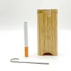 Wood Dugout One Hitter Kit de pipe à fumer avec Digger Smoke Aluminium OneHitter Bat Dry Herb Tobacco Box Étui à cigarettes Tube avec crochet Étui en bois portable