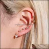 Stud enkele oren haken grote dipper oor noppen diamant inleg earing eenvoud koude wind temperament vrouwen vergulde goud sier kleur juwelen dhoyb