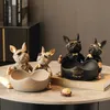 Obiekty dekoracyjne figurki francuskie buldog wystrój domu pies posąg statua magazyn miska Ozdoby ozdoby zwierząt figurka rzeźba