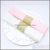 Napkin Rings Wholesale El Chair Sash Diamond Mesh Wrap Buckle For Wedding Reception Party Table Decorations Supplies Dbc Drop Delive Dhc0E