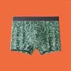 Underpants Men Print Boxer Briefs Cotton Underwear Sexy Shorts Bulge Pouch Enhance Penis Panties Breathable Elastic Boxers