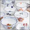 Bowls Salad Bowl 4.5 Inches Cute Ins Ceramic Baked Rice Japanese Breakfast Fruit Cherry Homemade Mini Noodle Soup Drop Delivery Home Dhu6W