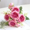 Fleurs décoratives Rose Soie Fleur Artificielle Rose Fête De Mariage Famille Jardin Décoration Bouquet De Mariée DIY Artisanat Guirlande Accessoires Faux