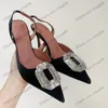 23ss Womens Dress Shoes Pointed Toes Luxurys Sexy Heel Height 8.5cm Slingbacks Sandals Classic Black Wedding For Party Outdoor Casusal Shoe Ladies Summer Slipper