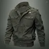 Herrenjacken Herren Multi -Pocket Military Cargo Jacke Männlich reine Baumwolle lässige Arbeitsleute Große lose Spezialkräfte Männer Männer