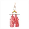 Key Rings Fashion Gold Rainbow Tassel Keychain Mti Layer Ring Bag Hang For Women Jewelry Will And Sandy Gift 1835 T2 Drop Delivery Dhbsp