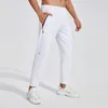 LL Men's Jogger Long Pants Sport Yoga Outfit Quick Dry Drawstring Gym Pockets Sweatpants Trousers Mens Casual Elastic Waist Fiess 4 Colors