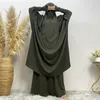 Ethnische Kleidung Dubai Abaya 2PCS Sets Arabische Türkei Islamische Muslimische Feste Kleider Für Frauen Kaftan Femme Musulmane Robe Ensembles Nida Y3597