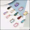 Charms mode k9 kristall h￤nge charm colorf vatten droppe fyrkantiga transparenta h￤ngsmycken f￶r halsband ￶rh￤nge hantverk diy smycken otzqj