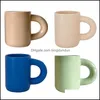 Mugs Nordic Ceramic Mug Big Handle Coffee Hand Pinch Handglazed Water Tea Cups Milk Cup Home Office Drop Delivery Garden Kitchen Din Dhoyz