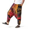 Herrbyxor afrikanska tryck droppe crotch joggers sweatpants casual hop hippie byxor 230202