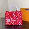 34 cm kvinnor totes v￤skor designer lyx axel 55 polka dot beach shop v￤ska pumpa pumpa v￤skor duk ￤kta l￤der dam handv￤ska stor kapacitet tv￥ l￥nga remmar