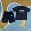 Erkek Tişörtler Büyük Boyutlu Trapstar T Shirt Gradyan Havlu Nakış Hip Hop Track Suit Erkek Kadınlar Günlük T-Shirt Seti G230202