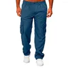 Pantalons pour hommes Tendance Hommes Skin-touch Sports Loose Solid Color Mid-Waist Male Overalls Workwear