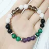 Strand MG0367 Natural 8 mm Malachite Moonstone Bracelet Grand Gem Stone Energy Smokey Quarz A Methyst