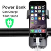 S BICYCLE Mobiltelefonhållare USB RECHARGEABLE LED Huvudlampcykelhorn med Power Bank 4 i 1 MTB Cycling Front Light 0202